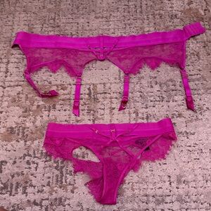 Honey Birdette Vibrant Pink Lace Panty Set